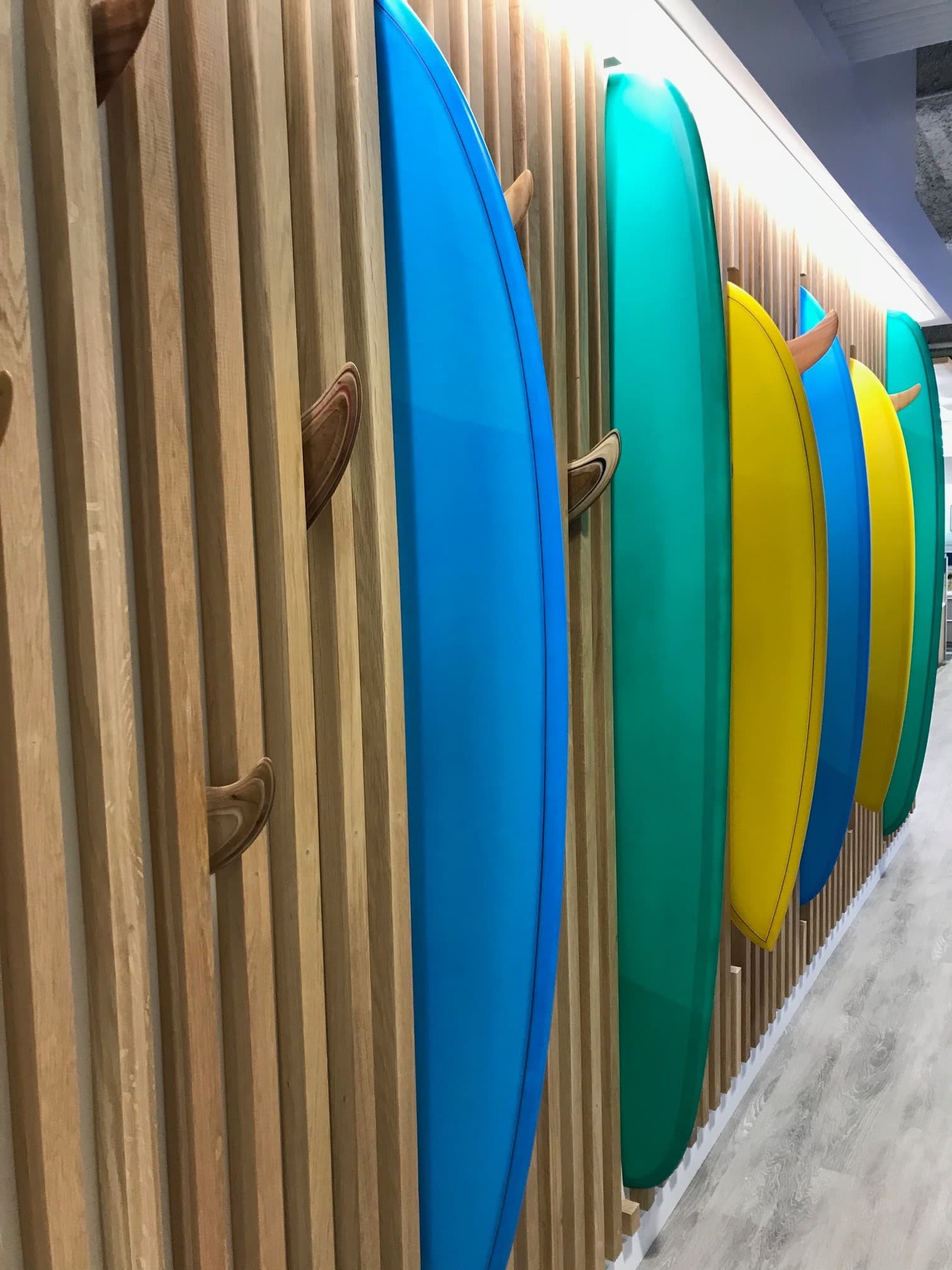 Voit Real Estate La Jolla Surfboard Feature Wall, Design and picture by ID Studios