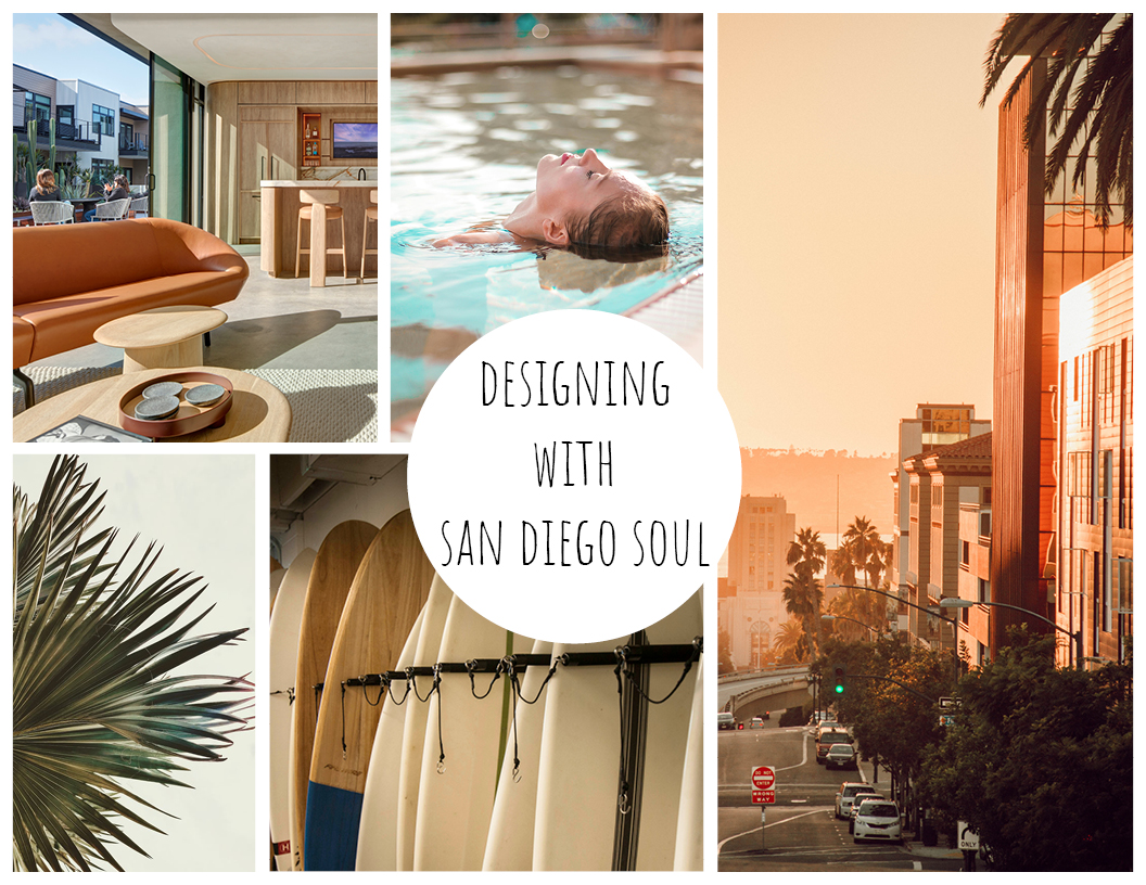 Modern San Diego student housing design showcasing Southern California lifestyle with palm trees and open-air architecture