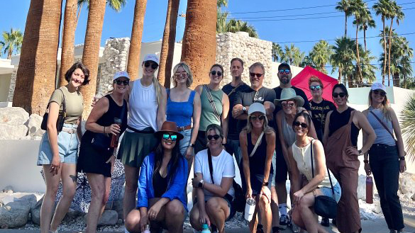 Group shot of the ID Studios team during an architectural walking tour in Palm Springs